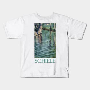 Trees Mirrored in a Pond (1907) by Egon Schiele Kids T-Shirt